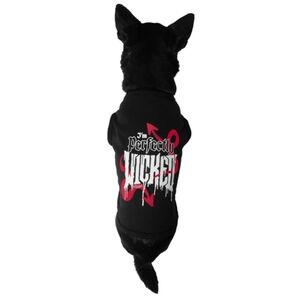 Killstar “I’m Perfectly Wicked” Pet Vest – Black Red White Gothic Jersey Outfit